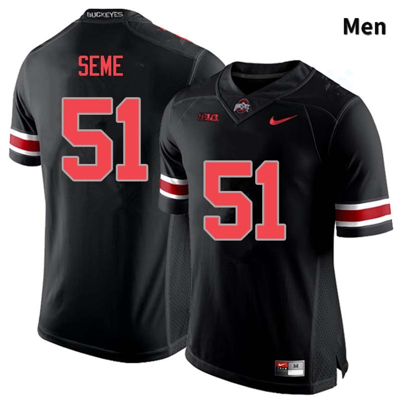 Ohio State Buckeyes Nick Seme Men's #51 Blackout Authentic Stitched College Football Jersey